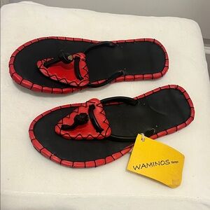 Red and Black Women's Sandals